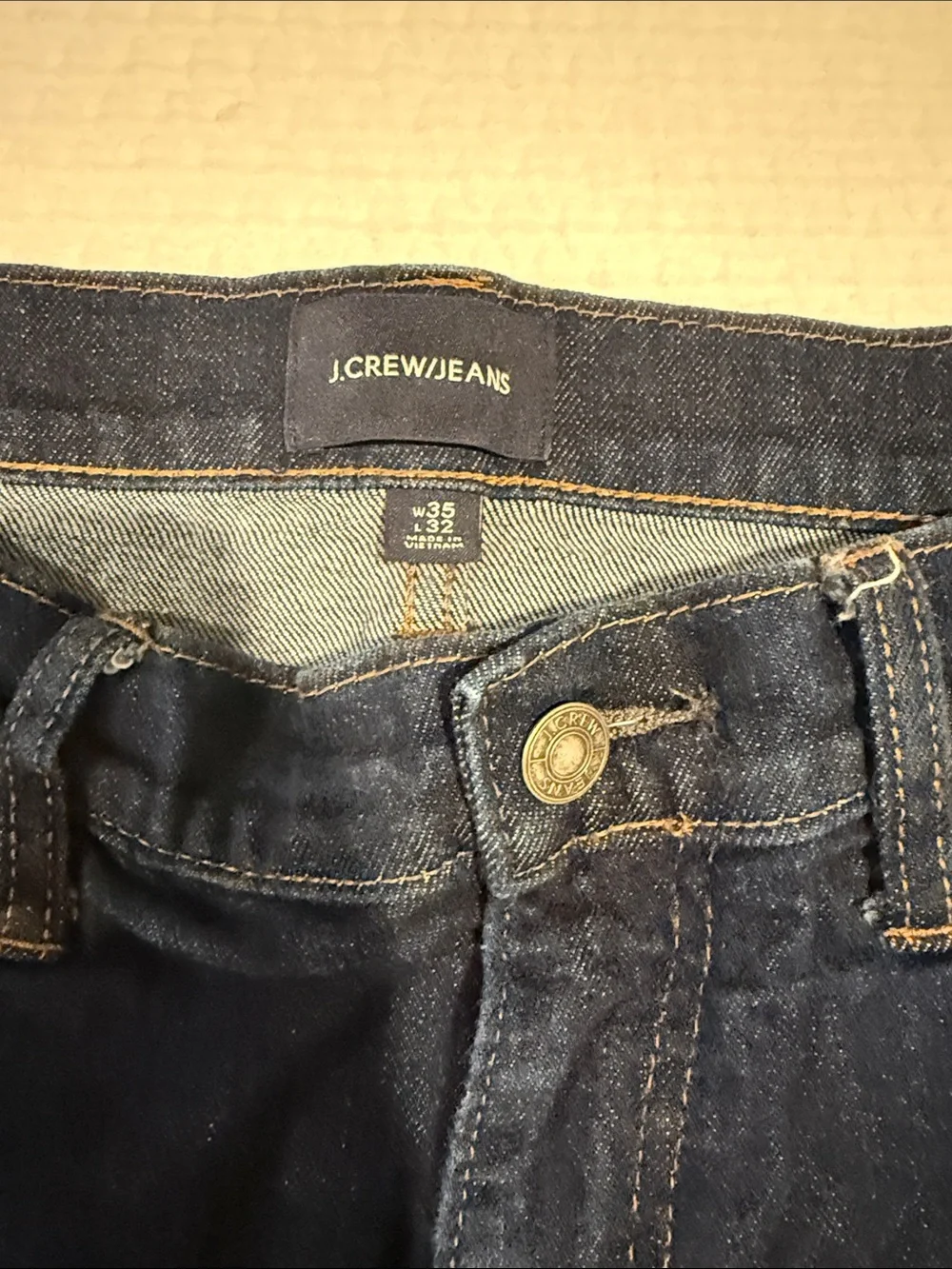 J. Crew 484 Japanese Denim Slim Straight-Leg Dark Navy Jeans